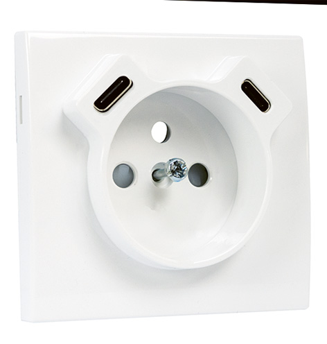 Centro para Tomada Francesa + USB C+C