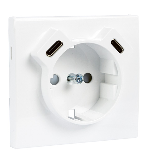 Centro para Tomada Schuko + USB C+C