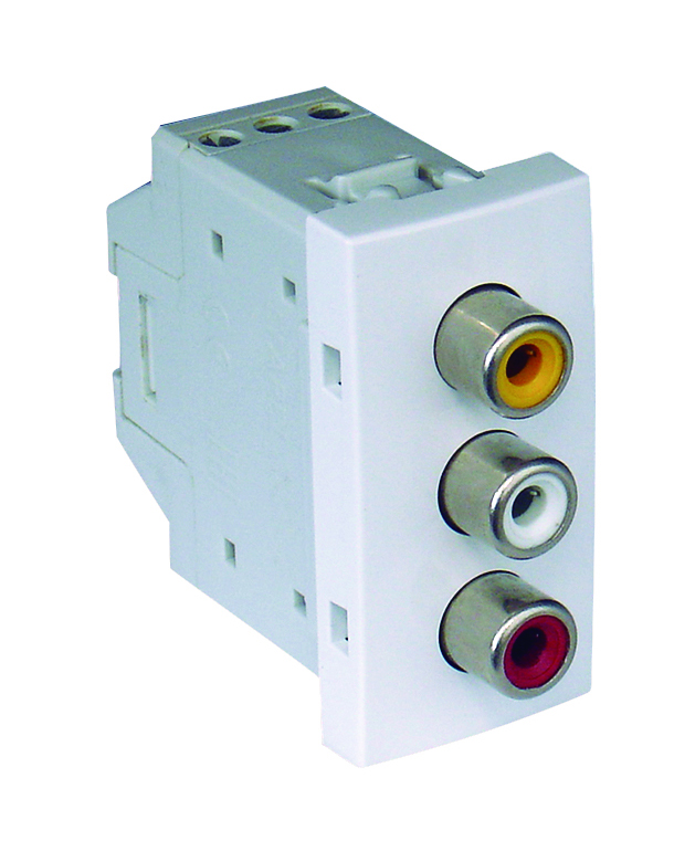 Female RCA Socket 3 Outputs - 1 Module